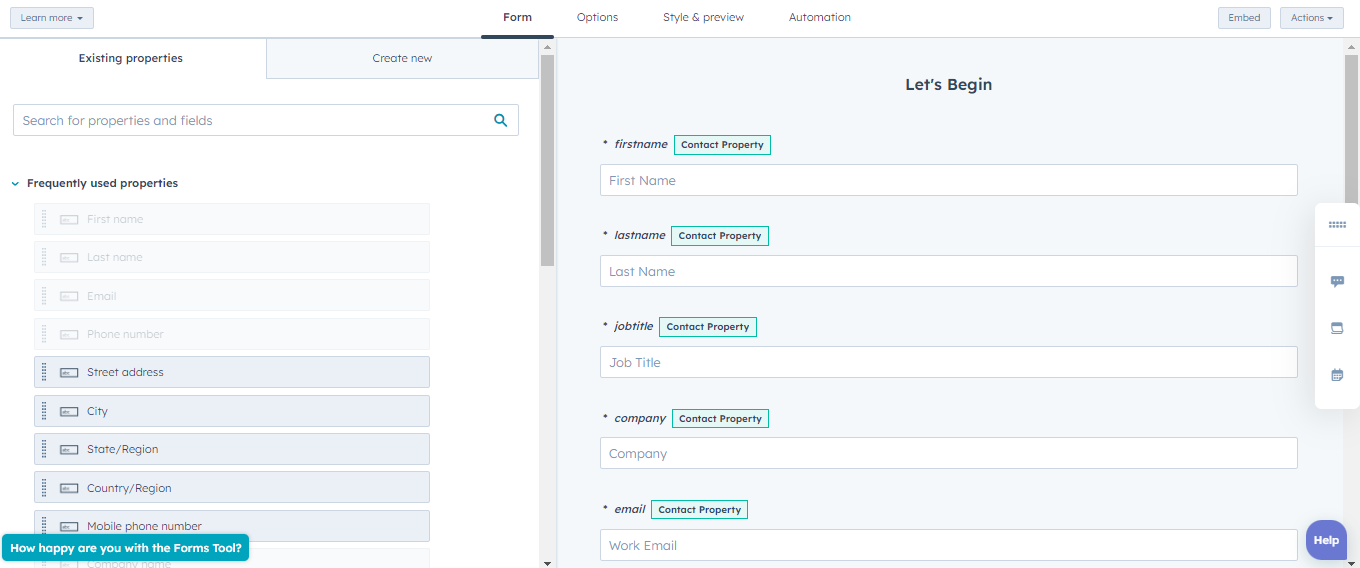 Hubspot Lead Form