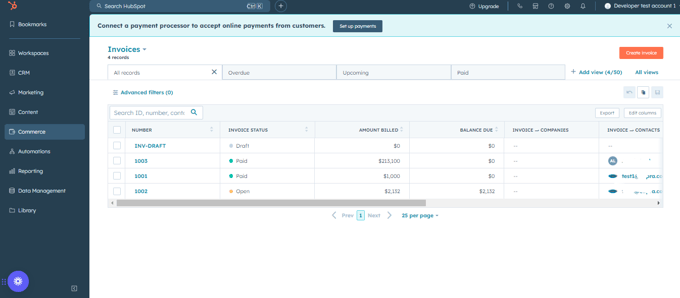 HubSpot Invoicing