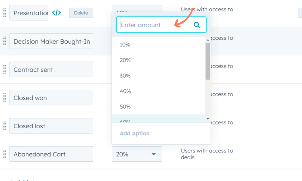 Probability Drop Down